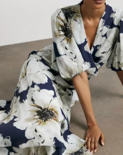 Joanna Hope Wrap Dress With Puff Sleeves