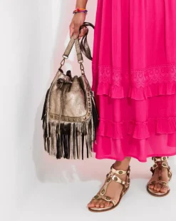 Joe Browns Gold Rush Metallic Suede Bag