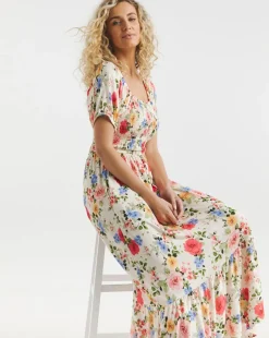 Joe Browns Shirred Floral Jersey Dress