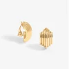 Jon Richard Gold Plated Curved Ridge Clip Earrings