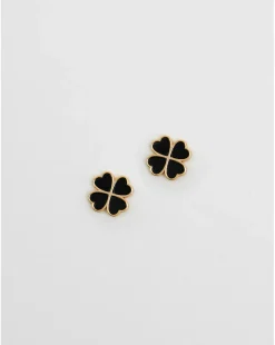 Jon Richard Jet Enamel Clover Studs