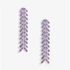 Jon Richard Rhodium Plated Lavender Leaf Earrings