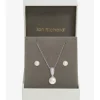 Jon Richard Rhodium Plated Cubic Zirconia And Pearl Set - Gift Boxed