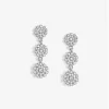 Jon Richard Rhodium Plated Cubic Zirconia Mini Flower Drop Earrings