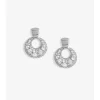 Jon Richard Rhodium Plated Polished And Micro Pave Door Knocker Earrings