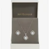 Jon Richard Rhodium Plated Cubic Zirconia Clover Set - Gift Boxed