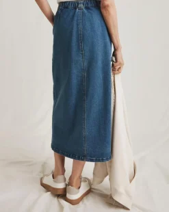 Julipa Button Down Denim Skirt
