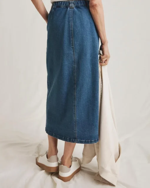 Julipa Button Down Denim Skirt