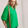 Julipa Linen Mix Jersey Lace Trim Top