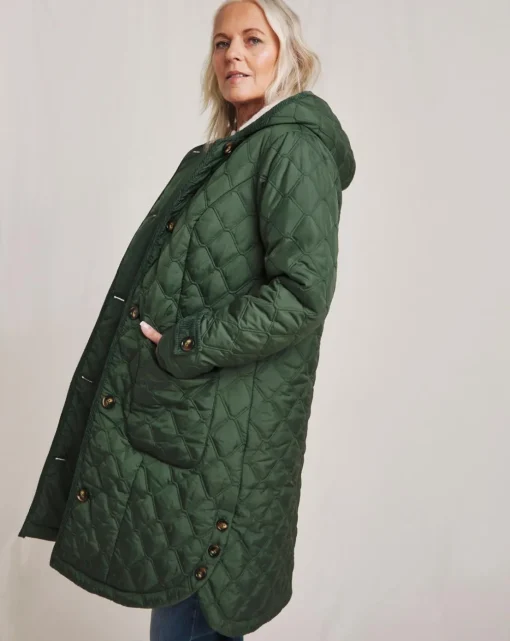 Julipa Longline Quilted Hooded Coat