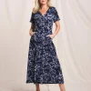 Julipa Shirred Shoulder Jersey Midi Dress