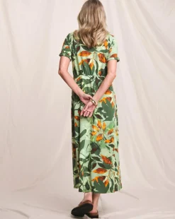 Julipa Shirred Shoulder Jersey Midi Dress