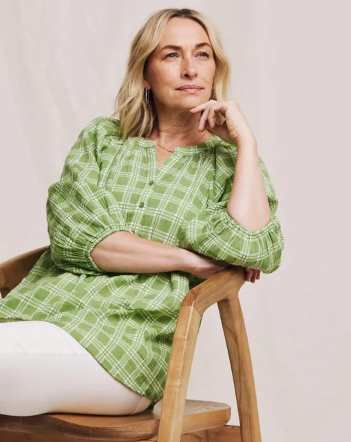 Julipa Textured Check Blouse