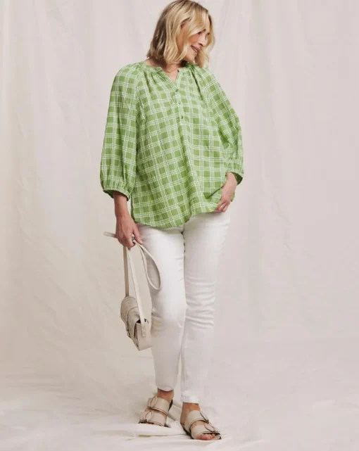 Julipa Textured Check Blouse