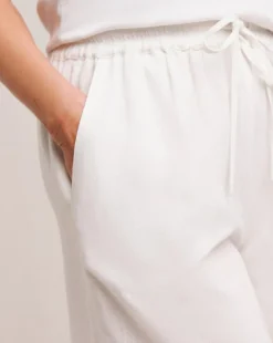 Julipa White Linen Mix Shorts