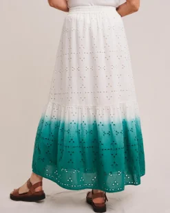 Julipa White Ombre Broderie Skirt
