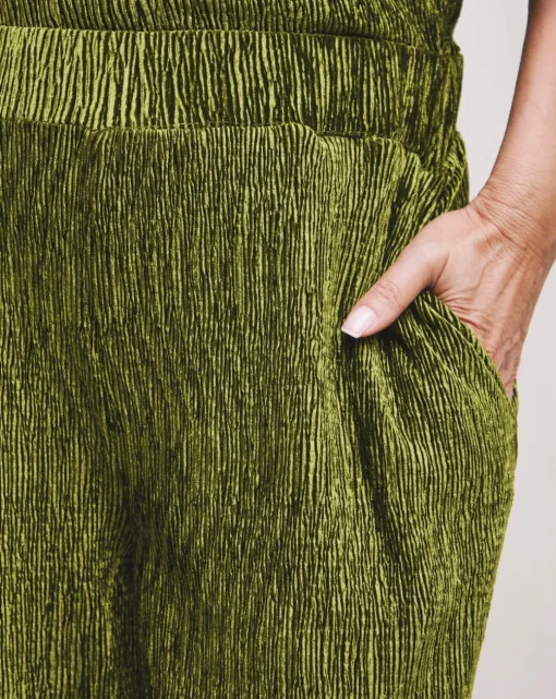 Julipa Wide Leg Crinkle Velour Trouser