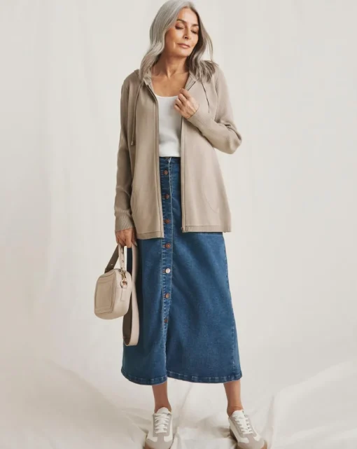 Julipa Zip Through Hooded Cardigan