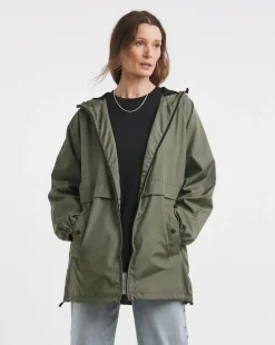 Khaki Short Lightweight Raincoat