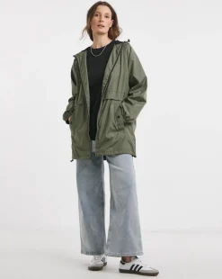 Khaki Short Lightweight Raincoat