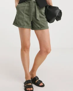 Khaki Utility Cargo Shorts