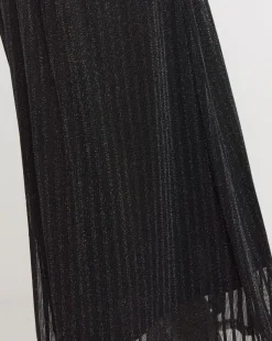 Knitted Glitter Shadow Stripe Maxi Skirt