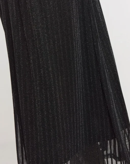 Knitted Glitter Shadow Stripe Maxi Skirt
