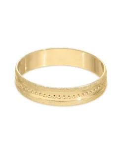 Ladies 9 Carat Gold Pitted Detail Wedding Ring