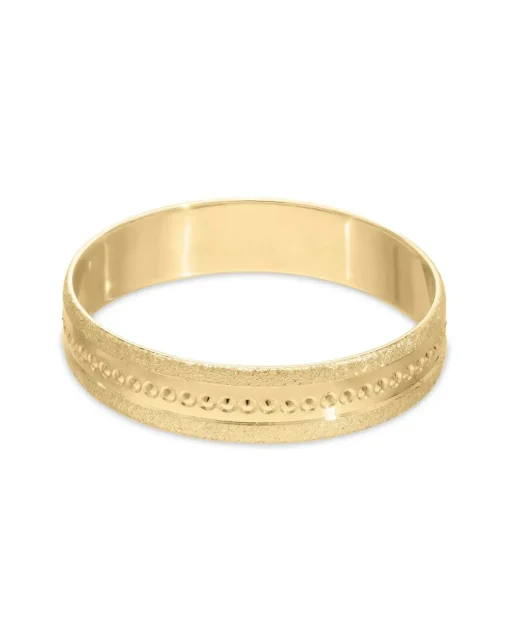 Ladies 9 Carat Gold Pitted Detail Wedding Ring