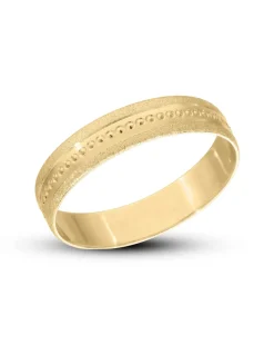 Ladies 9 Carat Gold Pitted Detail Wedding Ring