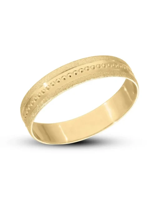 Ladies 9 Carat Gold Pitted Detail Wedding Ring