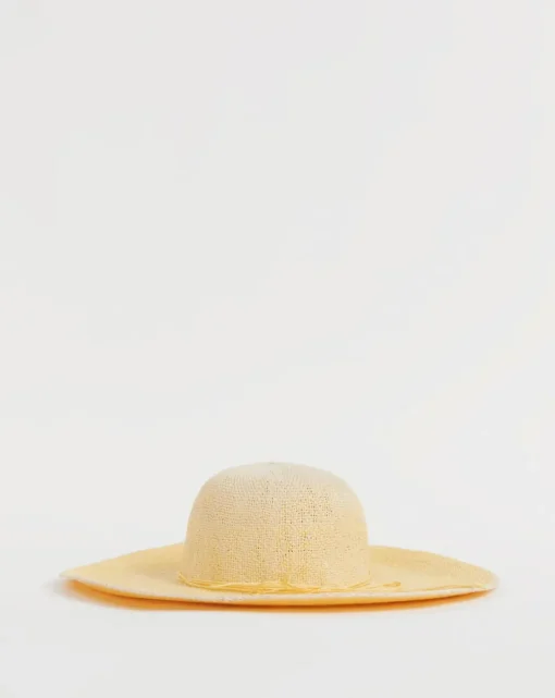 Lemon Ombre Wide Brim Straw Hat