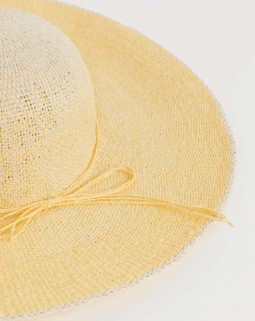 Lemon Ombre Wide Brim Straw Hat