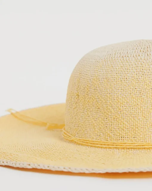 Lemon Ombre Wide Brim Straw Hat