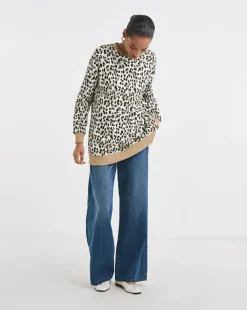 Leopard Print Classic Longline Sweatshirt