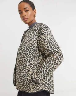 Leopard Print Quilted Jacket