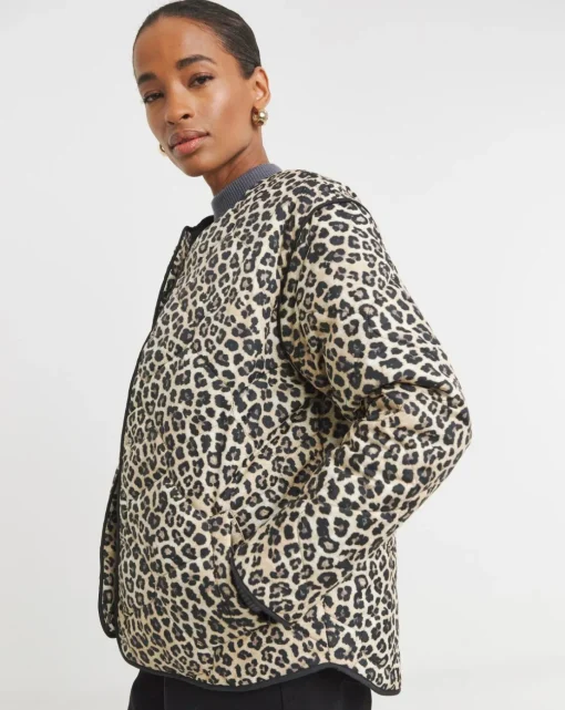 Leopard Print Quilted Jacket