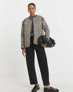 Leopard Print Quilted Jacket