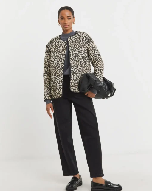 Leopard Print Quilted Jacket