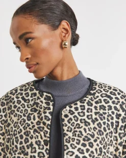 Leopard Print Quilted Jacket