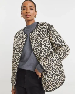 Leopard Print Quilted Jacket