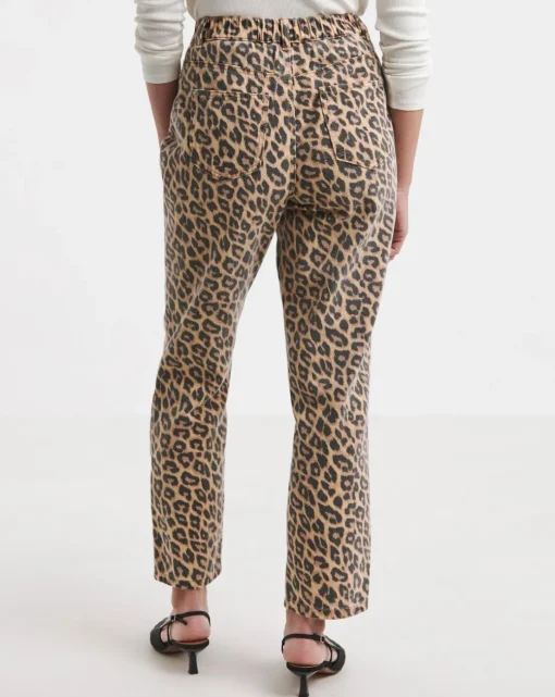 Leopard Straight Leg Jeans