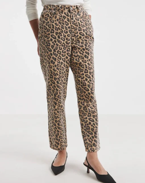 Leopard Straight Leg Jeans