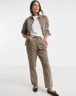 Leopard Straight Leg Jeans