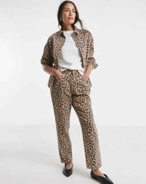 Leopard Straight Leg Jeans