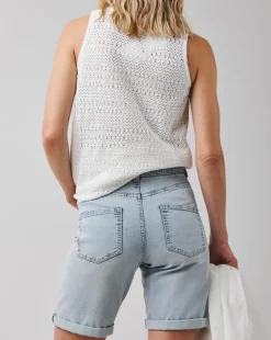 Light Blue 24/7 Knee Denim Shorts