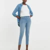 Light Blue Stretch Crop Jeggings