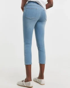 Light Blue Stretch Crop Jeggings