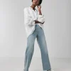 Light Blue Stretch Wide Leg Jeggings