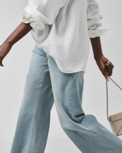 Light Blue Stretch Wide Leg Jeggings